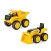 John Deere Sand Toys Dump Truck and Toy Tractor with Loader for Kids Aged 18 Months and Up, 6 Inch, Yellow (Pack of 2)