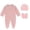 Pink, variant on ShomPort Newborn Boy Girl Clothes Warm Cotton Romper Long Sleeve Jumpsuits with Mittens Hats Sets 0-12 Months