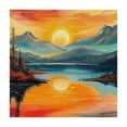 thumbnail image 4 of Acheng Sunset Lake Mountains Square Fitted Tablecloth 100% Polyester Fiber 40*40, 4 of 8