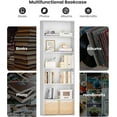 thumbnail image 4 of Bookshelf and Bookcase, Floor Standing 6-Tier Display Storage Shelves for Living Room, Home Office, and Bedrooms, White, 4 of 6