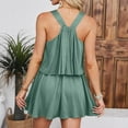 thumbnail image 3 of biudgviw Jumpsuits for Women Ruffle Square Neck Strap Tank Top Rompers Elegant One Piece Flowy Summer BBeach Vacation Outfits, 3 of 6