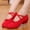 Red, variant on Womens Versatile Plus Size Adult Soft-Soled Heeled Ballet Shoes for Spring Summer Lace up Dance Canvas Red 6.5(38)
