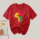 thumbnail image 4 of Camiseta de Cuello Redondo Impresa Nueva Moda Casual de Manga Corta de las Mujeres, Mezcla Ligera de Poliéster para la Primavera, 4 of 6