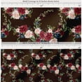 thumbnail image 2 of Soimoi Brown Cotton Poplin Fabric Ranunculus & Penoy Floral Print Fabric Prints By the Yard 42 Inch Wide, 2 of 7