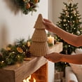 thumbnail image 5 of FeiBiQiuBi Hand-Woven Style Resin Tree Ornament, Decor Gift Rattan Wicker Christmas Cone Tree, Holiday Tabletop Hanging Accent Piece, Winter Home Display for Shelf Mantel Desk, 5 of 7