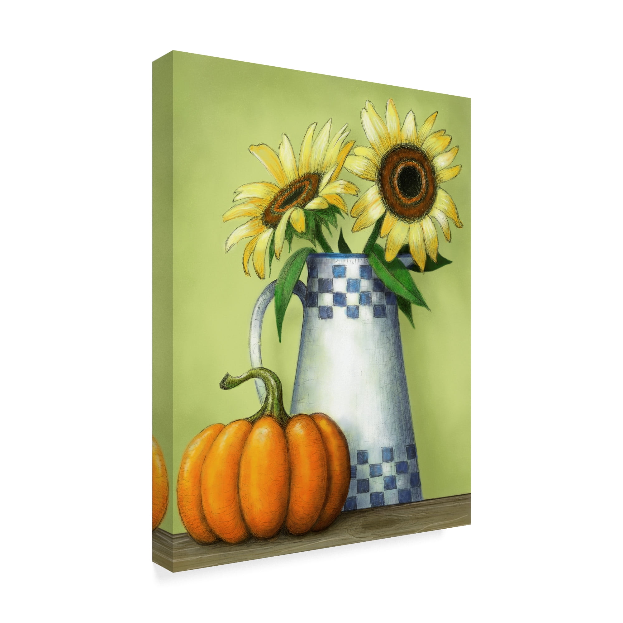 Trademark Fine Art 'Sunflowers And Pumpkins' Canvas Art by Margaret Wilson