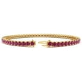 thumbnail image 2 of Sterling Silver 14K Gold Pletad Lab Created Ruby Tennis Bracelet, Round Cut Gemstones, Classic Design, 2 of 2
