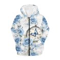 thumbnail image 3 of POLERO 6-7 Years Boys Zip Up Hoodies Kids Blue Rose Butterfly Graphic Hooded Sweatshirt with Pockets Casual Winter Jackets, 3 of 7