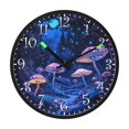thumbnail image 2 of Voice Activated Clock with Glow Light 12 Inch Large Silent Wall Clock Battery Operated for Home Decor Bioluminescent Mushrooms, 2 of 8