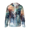 thumbnail image 1 of Vsdgher Ink Style Wave Dragon Print Adult Hoodie Shirts Rash Guard for Men Women,Long Sleeve Sun Protection Fishing Shirts for Athletic Running Swim-Small, 1 of 7
