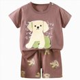 thumbnail image 3 of KPOPLK Boys Pajamas Summer Short Sleeve Pajamas Shorts Set 2 Piece Summer Kids Boys Pjs Sleepwear Sets Size 5-6 Years, 3 of 4