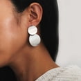 thumbnail image 3 of Thinsont 1 Pair Alloy Earring Ear Pendent Fashion Jewelry Fine Workmanship Long-lasting Round Plate Exquisite Attractive Silver, 3 of 6