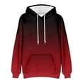 thumbnail image 4 of Riecok Mens Sweatshirt Hoodie Pullover Drawstring Gradient Long Sleeve Tops with Pocket Casual Comfortable Coat Red L, 4 of 5