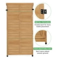 thumbnail image 3 of 58''x30''x18'' Outdoor Wooden Storage Shed with Metal Top Tall Vertical Tool Cabinet for Backyard Garden Patio Lawn, 3 of 7