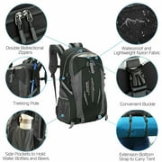 Paddsun Unisex Travel Nylon Backpack Laptop Bag Hiking Rucksack Office Backpack (Black)