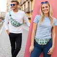 thumbnail image 2 of Fanny Pack Green Christmas Tree Pattern Waist Pack Bag,Running Cross Bag,Waterproof Large Fanny Packs for Women Men for Travel Running Hiking Cycling, 2 of 6