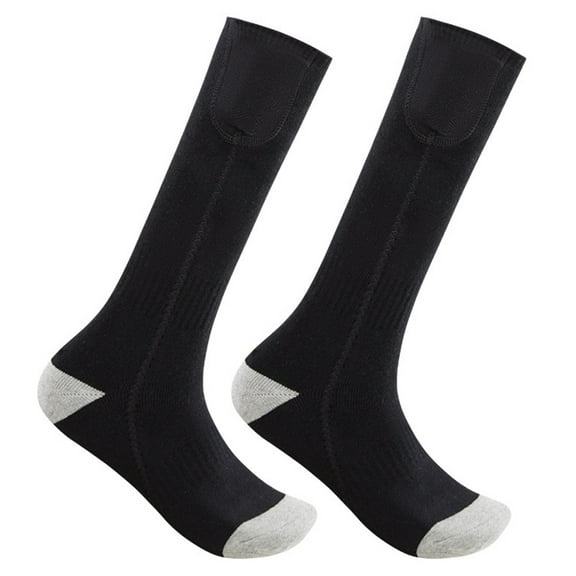 Unisex Electric Heated Socks Washable Outdoor Sports Dress (Black Grey Socks)