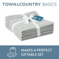thumbnail image 2 of TOWN & COUNTRY BASICS 4-Piece Waffle Woven Terry Stripe Hand Towel Set, 20"x30", 100% Cotton, Quick Dry, Gray, 2 of 6