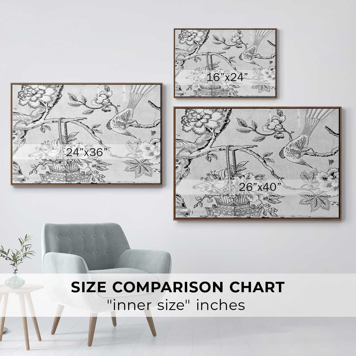Vintage Abstract Print-XIX Framed in Walnut Wood Gallery Wrapped Canvas 25 in. x 37 in.