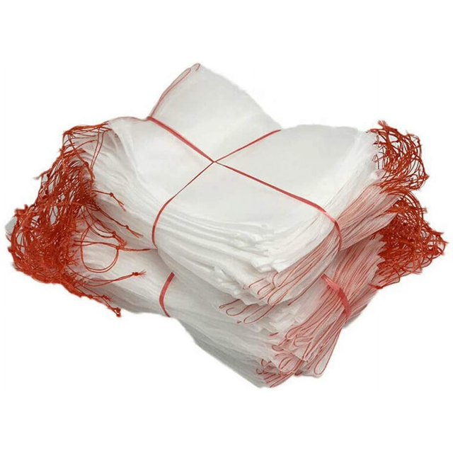 100 Uds. Bolsa de protección para plantas y frutas de jardín bolsa de red con cordón insectos plagas de mosquitos pájaros bolsas protectoras para jardín 10cm X 15cm