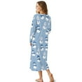 thumbnail image 2 of DISNIMO Women's Nightgowns Snowman Printed Long Sleeve Sleepwear Full Length Nightshirts Soft Sleepshirts Button V Neck Sleep Dress, 3XL, 2 of 8