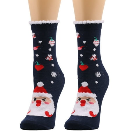 

Wodofoxo Promotion Women Cute Christmas Vintage Printing Thicker Socks Long Sock Comfortable Socks