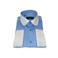 thumbnail image 5 of Men 100% Cotton Shirt CIERO MONTERO Turkey #STN 258 Blue/White Collar Slim Fit, 5 of 6