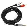thumbnail image 3 of Cable divisor de sonido estéreo HiFi de 3,5 mm a 2 RCA macho a macho, chapado en oro, para teléfono, MP3, altavoz y TV., 3 of 14