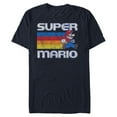 thumbnail image 3 of Super Mario World T-Shirt Men's Distressed Rainbow Stripe Graphic Tee, 3 of 5