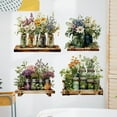 thumbnail image 5 of 4Pcs Hanging Plant Wall Stickers Colorful Flower In Pots Decal Wall Art Stickers, 5 of 7