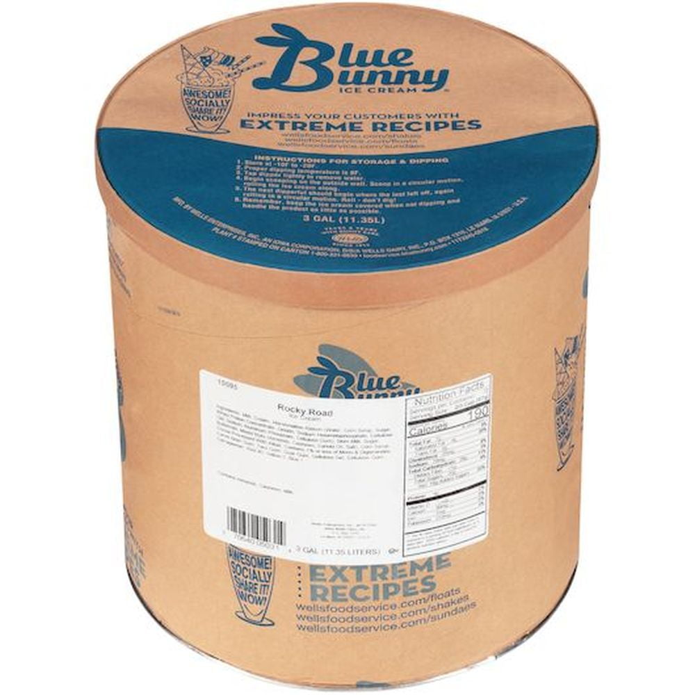 Blue Bunny Premium Rocky Road Ice Cream, 3 Gallon