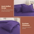 thumbnail image 6 of D.N.G. BEDDINGS 3 Piece Luxury 5 Inch Two Layer Ruffle Comforter Set Premium Super Soft, 800 TC, 100% Egyptian Cotton, Super Soft, Full/Queen Size Purple Color, 6 of 7