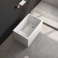 thumbnail image 3 of 43 Inch Acrylic Freestanding Bathtub with Built-in Seat, Modern Rectangular Design for Small Bathrooms, Gloss White Finish, Chrome Overflow & Pop-Up Drain, 3 of 9