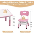 thumbnail image 2 of Adjustable-height para niños' mesa y chair set 472 x 23.6 x 18.9 pulgadas rectangular superficie con grafiti 4 sillas bpa-free non-slip rosa para ages 2-10 (playroom classroom home), 2 of 7