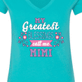 thumbnail image 4 of Inktastic My Greatest Blessings Call Me Mimi with Flowers Women's V-Neck T-Shirt, 4 of 5