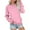 Pink, variant on Kaemgyyd Women's Casual Long Sleeve Sweatshirts Loose Solid Color Crewneck Tops Lightweight Pullover with Pockets