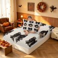 thumbnail image 4 of Homewish Halloween Gothic Skull Twin Sheets, Rose Bow Bedding, Beige Black, 3pcs (1 Flat Sheet, 1 Fitted Sheet and 1 Pillowcase), 4 of 6