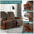 thumbnail image 4 of Timeles Waterproof Loveseat Recliner Cover with Console, Non-Slip Reclining Couch Covers for 2 Seat Recliner Sofa Cover Furniture Protector with Elastic Straps for Kids, Pets (Brown), 4 of 7