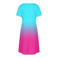 thumbnail image 5 of GaThRRgYP Womens Summer Dresses with Sleeves,Women's Fashion Summer Gradient Short-sleeved V-neck Casual Dress Hot Pink XL, 5 of 8