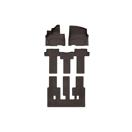 WeatherTech Custom Fit FloorLiners compatible with 2022-2026 Kia Carnival - Complete Set (1st, 2nd, & 3rd Row), Cocoa