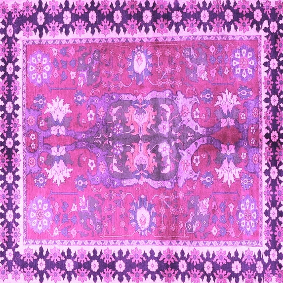 Ahgly Company Indoor Square Persian Purple Traditional Area Rugs, 4' Square