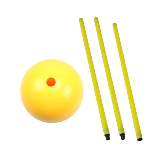 QualitChoice Football Sign Rod Detachable Portable with Base Soccer Agility Training Pole 1.5 meter Yellow 1.5M