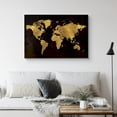 thumbnail image 2 of PixonSign Canvas Print Wall Art Gold Gradient Black World Map Landscape Islands Digital Art Modern Art Contemporary Aerial Colorful Multicolor Warm for Living Room, Bedroom, Office - 12"x18", 2 of 5