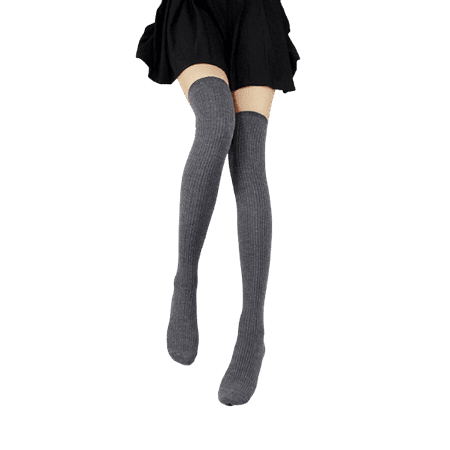 

Dewadbow Women Soft Knit Over Knee Thigh High Socks Cotton Tube Leg Warmers