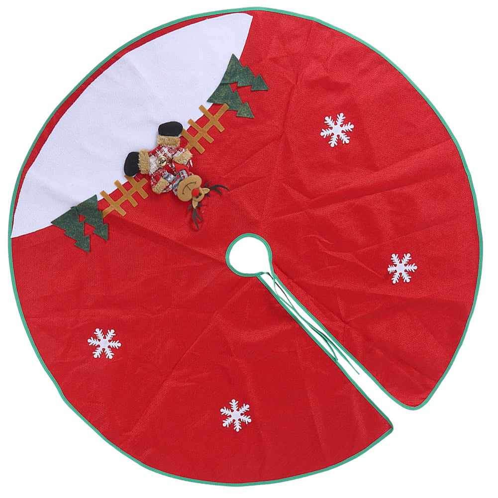 60/122cm Christmas Tree Skirt Red Decor Base Floor Mat Cover Xmas Decoration