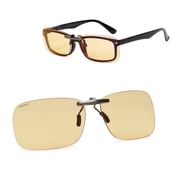 ENHANCE Battle Lens Clip On Blue Light Blocking Glasses Lens - Gaming Glasses Clip On Computer Glasses - Anti Blue Light, Scratch Resistant, Reduce Eye Strain - Flip Up Screen Lenses (Clip Style)