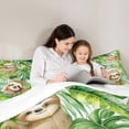thumbnail image 5 of Homewish Cartoon Sloth Bedding Comforter Set 2pcs for Kids Children Teens,Jungle Animal Twin Comforter Sets Microfiber,Green Tropical Leaves Breathable Bedding Set,Breathable Home Decor, 5 of 8