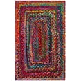 thumbnail image 1 of Safavieh Collection Tressée BRD210A Tapis d'Accent en Coton Boho Réversible Fait Main, 2 Pieds x 3 Pieds, Rouge / Multi, 1 of 5
