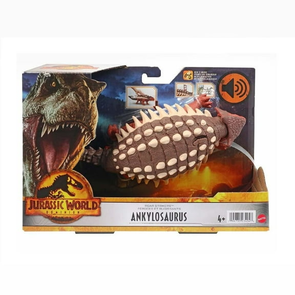 Dinosaurio de juguete MATTEL Jurassic World Ankylosaurus, Ruge y Ataca