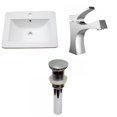 thumbnail image 1 of American Imaginations 21-in. W 1 Hole Ceramic Top Set In White Color - Overflow Drain Incl. AI-29720, 1 of 9